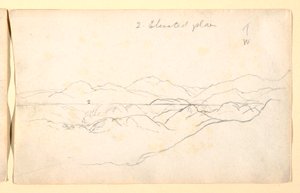 Rysunek, Pejzaż górski, Kolumbia, 1853 r. autorstwa Frederic Edwin Church