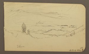 Rysunek, Pejzaż górski, Toluca; Verso: Góra, Toluca, 20 kwietnia 1885 r. autorstwa Frederic Edwin Church