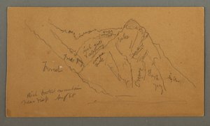 Rysunek, Góry z Valais, Alpy Pennińskie, sierpień 1868 r. autorstwa Frederic Edwin Church