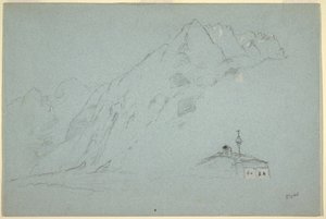 Rysunek, Góry w pobliżu Abtenau. Salzkammergut, 5 sierpnia 1868 r. autorstwa Frederic Edwin Church