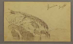 Rysunek, Mountainside, lipiec 1868 r. autorstwa Frederic Edwin Church