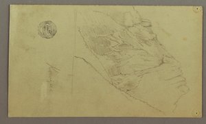 Rysunek, zbocze góry, prawdopodobnie 1868 r. autorstwa Frederic Edwin Church