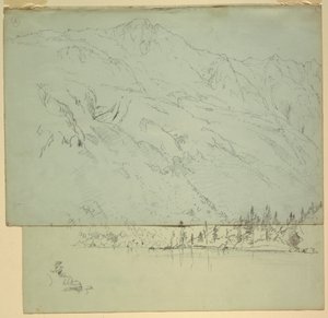Rysunek, Mt. Katahdin, Maine, 1870-78 r. autorstwa Frederic Edwin Church