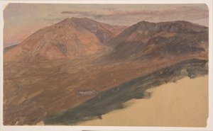 Rysunek, Mt. Katahdin i Turner z oddali, 1860-78 r. autorstwa Frederic Edwin Church