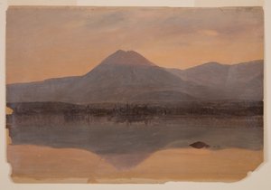 Rysunek, Mt. Katahdin z jeziora Katahdin, 1860-70 autorstwa Frederic Edwin Church