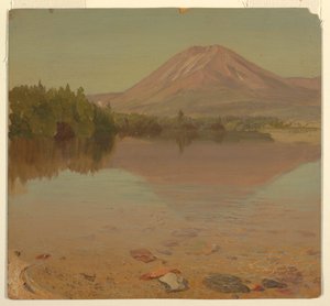Rysunek przedstawiający górę Katahdin z jeziora Katahdin, prawdopodobnie 1870 r. autorstwa Frederic Edwin Church