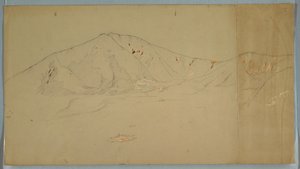 Rysunek, Mt. Katahdin od południowego wschodu; Verso: Mt. Katadhin, 1876-78 autorstwa Frederic Edwin Church