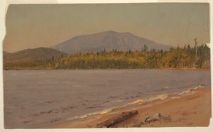 Rysunek, Mt. Katahdin z Togue Pond, prawdopodobnie 1878 r. autorstwa Frederic Edwin Church