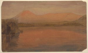Rysunek, Mts. Katahdin i Turner z jeziora Katahdin, 1860-78 r. autorstwa Frederic Edwin Church