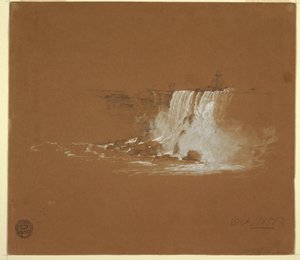 Rysunek, wodospad Niagara, październik 1856 r. autorstwa Frederic Edwin Church