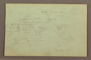 Rysunek Wodospad Niagara widziany od strony kanadyjskiej, 1856 r. autorstwa Frederic Edwin Church