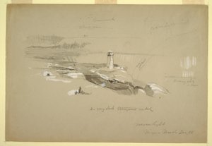 Rysunek wodospadu Niagara z Terrapin Point, 20 marca 1856 r. autorstwa Frederic Edwin Church