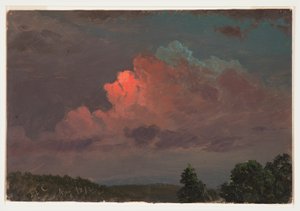 Rysunek, zmrok w pobliżu Olany, sierpień 1872 r. autorstwa Frederic Edwin Church