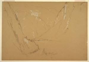 Rysunek, "Obersee", niedaleko Berchtesgarden, Bawaria, 17 lipca 1868 r. autorstwa Frederic Edwin Church