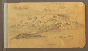 Rysunek, Orizaba; Verso: Zachmurzone niebo, dach, 1889 r. autorstwa Frederic Edwin Church