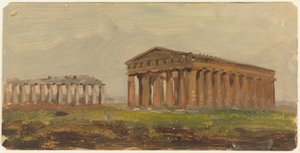 Rysunek, Paestum, świątynia Neptuna, 1868 r. autorstwa Frederic Edwin Church