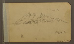 Rysunek, Szczyt Orizaba, postać; Verso: Równina i pasma górskie, 1889 autorstwa Frederic Edwin Church