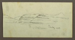 Rysunek, równina i pasmo górskie, prawdopodobnie 1868 r. autorstwa Frederic Edwin Church