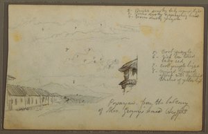 Rysunek, Popayan, Kolumbia; Verso: Krajobraz górski, Kolumbia, 9 sierpnia 1853 r. autorstwa Frederic Edwin Church