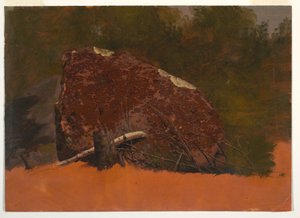 Rysunek, prawdopodobnie Mt. Desert, Island, skała, ok. 1845 r. autorstwa Frederic Edwin Church