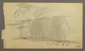 Rysunek Deszcz i słońce (Maine), prawdopodobnie 1860 r. autorstwa Frederic Edwin Church