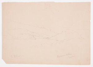 Rysunek, jezioro Ripogenus, ok. 1855 r. autorstwa Frederic Edwin Church