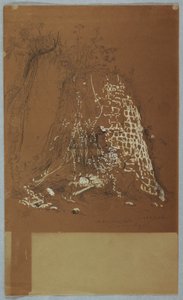 Rysunek, zrujnowany stary wiatrak, Jamajka, lipiec 1865 r. autorstwa Frederic Edwin Church