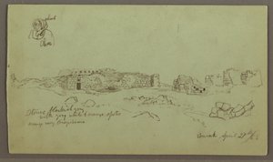 Rysunek, Ruiny, studium postaci, 27 kwietnia 1868 r. autorstwa Frederic Edwin Church