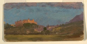 Rysunek, Salzburg, Austria od wschodu, lipiec 1868 r. autorstwa Frederic Edwin Church