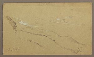 Rysunek, Brzeg i morze, "Bloxburgh", sierpień 1865 r. autorstwa Frederic Edwin Church