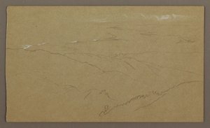 Rysunek, Brzeg i morze, "Bloxburgh", sierpień 1865 r. autorstwa Frederic Edwin Church