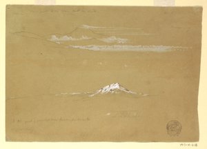 Rysunek, Sincholagua, poranek, ze Świątyni Słońca, Quito, 24 czerwca 1857 r. autorstwa Frederic Edwin Church