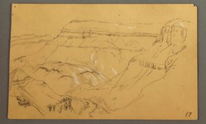Rysunek, szkice, dolina El Yemen, "Arabia", prawdopodobnie 1868, 20 lutego autorstwa Frederic Edwin Church
