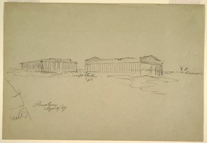 Rysunek, szkice, Paestum, południowe Włochy, kwiecień 1869 r. autorstwa Frederic Edwin Church
