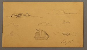 Rysunek, Szkice z Labradoru, prawdopodobnie 14 lipca 1859 r. autorstwa Frederic Edwin Church