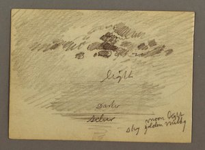 Rysunek, Szkice z Bliskiego Wschodu, w tym Kanał Sueski, styczeń 1868 r. autorstwa Frederic Edwin Church