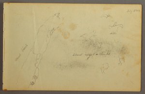 Rysunek, Szkice chmur i martwej brzozy, lipiec 1844 r. autorstwa Frederic Edwin Church