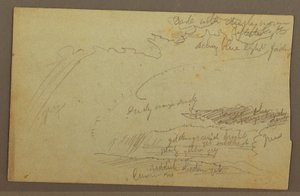 Rysunek, studium nieba, grzbiety górskie, tęcza, lata 60. XIX wieku autorstwa Frederic Edwin Church