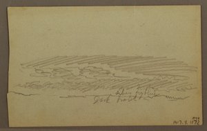 Rysunek, studium nieba, grzbiety górskie, tęcza, lata 60. XIX wieku autorstwa Frederic Edwin Church