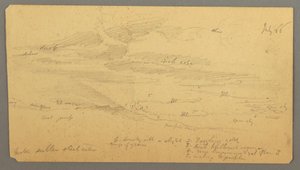 Rysunek, Studium nieba nad grzbietem, lipiec 1866 r. autorstwa Frederic Edwin Church