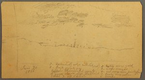 Rysunek, Studium nieba nad grzbietem, czerwiec 1882 r. autorstwa Frederic Edwin Church