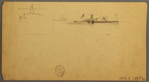 Rysunek, Studium nieba nad grzbietem, czerwiec 1882 r. autorstwa Frederic Edwin Church