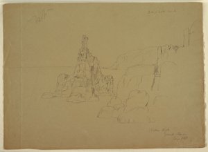 Rysunek "Statua Rock", wrzesień 1851 r. autorstwa Frederic Edwin Church