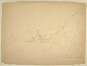 Rysunek "Statua Rock", wrzesień 1851 r. autorstwa Frederic Edwin Church