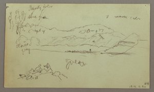 Rysunek, kamienny łuk, kamienna podstawa, 27 kwietnia 1868 r. autorstwa Frederic Edwin Church