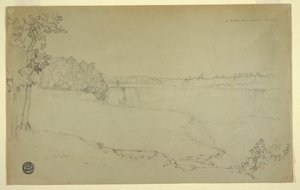Rysunek, Studia. Wodospad Niagara, prawdopodobnie 1856 r. autorstwa Frederic Edwin Church