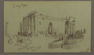 Rysunek, Studium ruin świątyni, 8 maja 1868 r. autorstwa Frederic Edwin Church