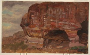 Rysunek, Studium skały zoomorficznej, Petra, 1868 r. autorstwa Frederic Edwin Church