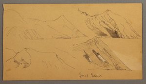 Rysunek, Studium klifów skalnych, prawdopodobnie 1859 r. autorstwa Frederic Edwin Church