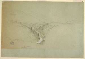 Rysunek, Szczyt Watzman, Berchtesgaden, Bawaria, 1868 r. autorstwa Frederic Edwin Church